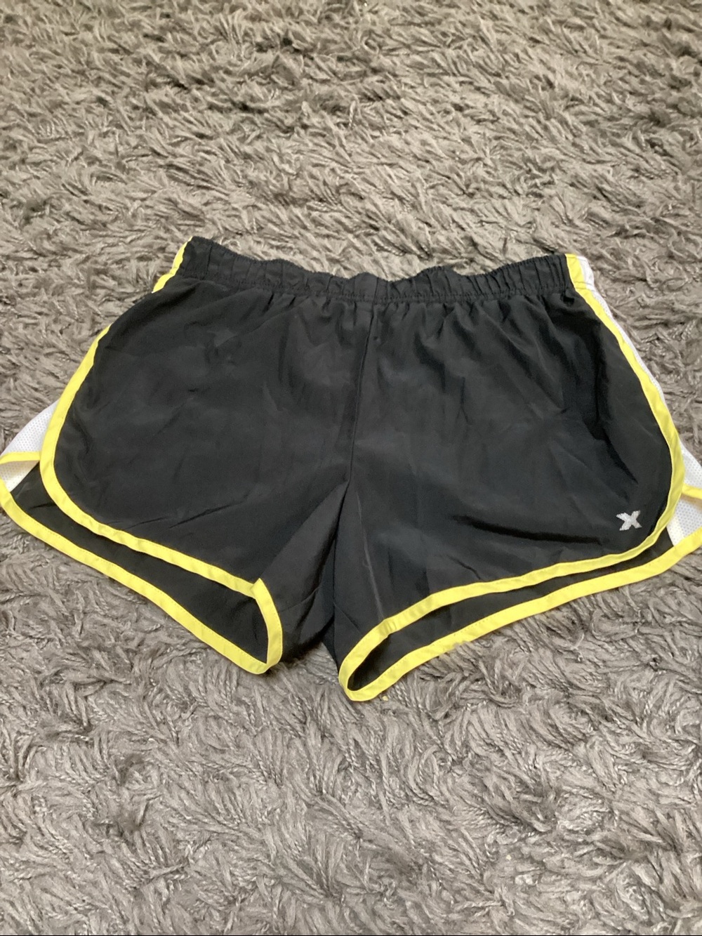 Xersion semi fitted Black and Yellow Women's Athletic Shorts